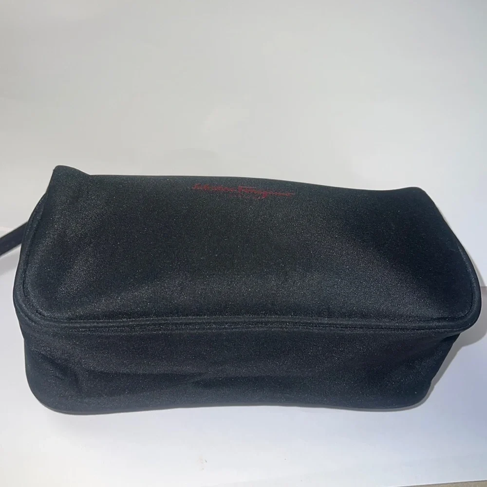 Salvatore Ferragamo Black Cosmetics Clutch Pouch